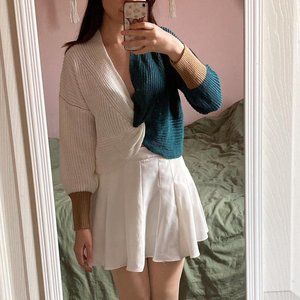 Size medium-Zaful multi color block cropped twist sweater top